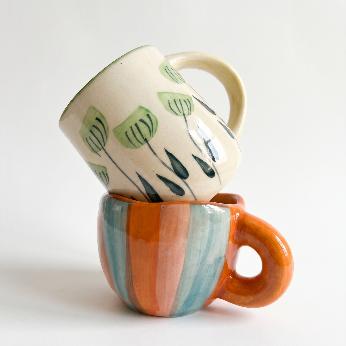 stacked mugs