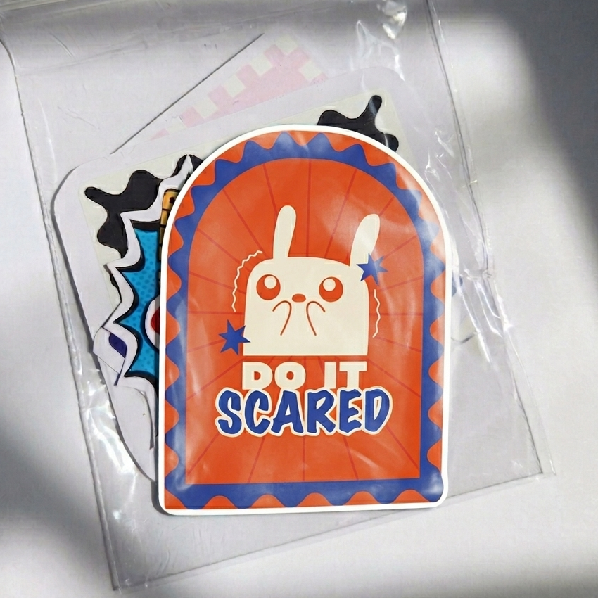 Pack of 6 uniquely designed motivating funny sticker