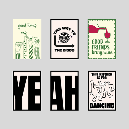 Pack of 5 Good Times A5 poster