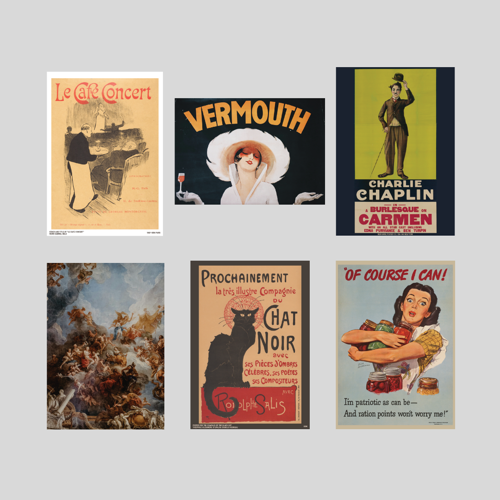 Pack of 6 Vintage A5 Posters